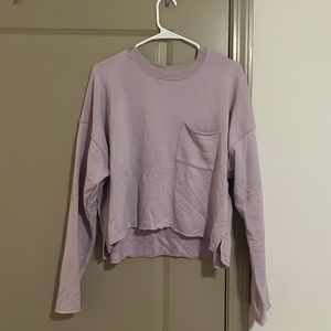 Aerie Lilac Cropped Crewneck Hoodie